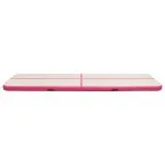 Saltea gimnastică gonflabilă cu pompă roz 800x100x15 cm PVC