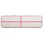 Saltea gimnastică gonflabilă cu pompă roz 800x100x15 cm PVC