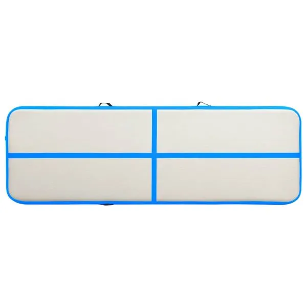 Saltea gimnastică gonflabilă cu pompă albastru 500x100x20cm PVC