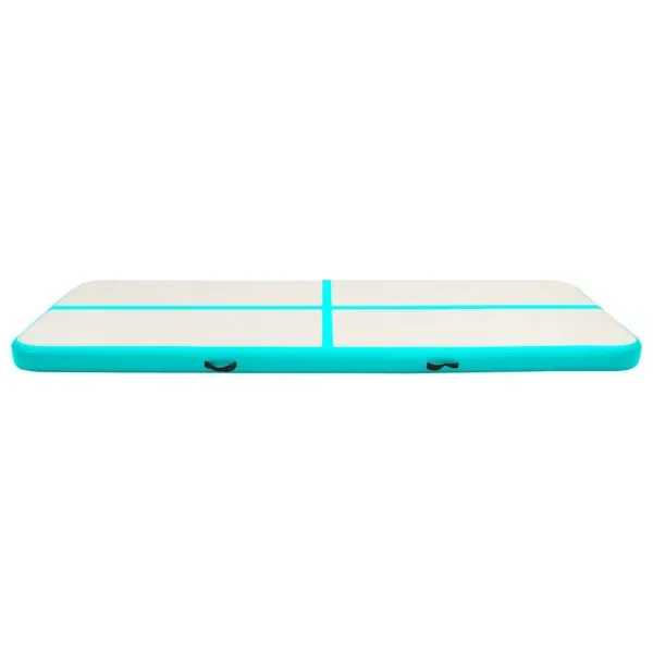 Saltea gimnastică gonflabilă cu pompă verde 500x100x20 cm PVC