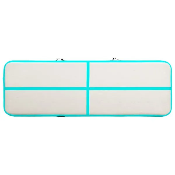 Saltea gimnastică gonflabilă cu pompă verde 500x100x20 cm PVC