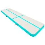 Saltea gimnastică gonflabilă cu pompă verde 700x100x20 cm PVC