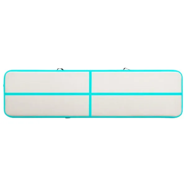 Saltea gimnastică gonflabilă cu pompă verde 700x100x20 cm PVC