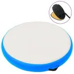 Saltea gimnastică gonflabilă cu pompă albastru 100x100x20cm PVC