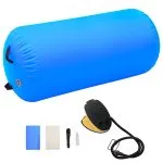 Rulou de gimnastică gonflabil cu pompă, albastru, 120×75 cm PVC