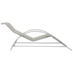 Șezlong, crem, textilenă și aluminiu