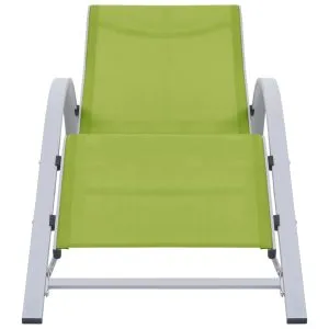 Șezlong, verde, textilenă și aluminiu