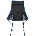 Scaun de camping pliabil, negru, PVC și aluminiu