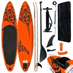 Set de placă SUP gonflabilă, portocaliu, 305x76x15 cm