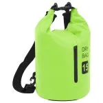 Rucsac impermeabil cu fermoar, verde, 15 L, PVC