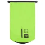 Rucsac impermeabil cu fermoar, verde, 30 L, PVC
