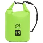 Rucsac impermeabil, verde, 15 L, PVC