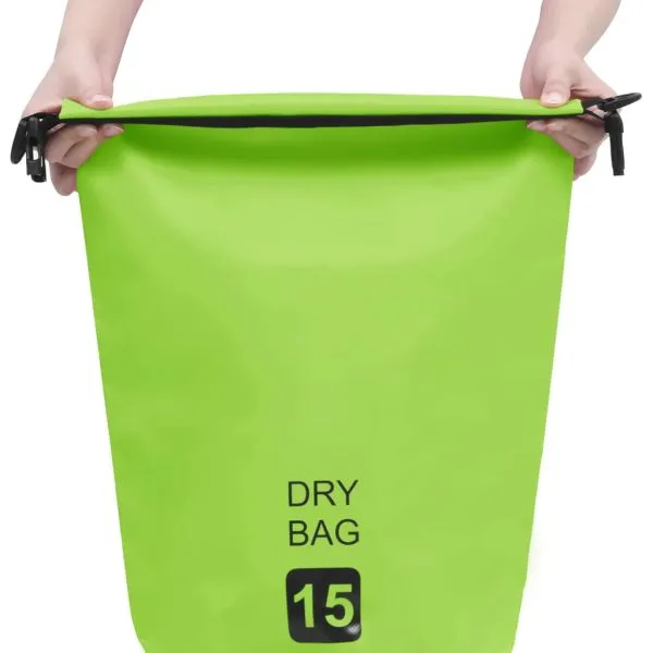 Rucsac impermeabil, verde, 15 L, PVC