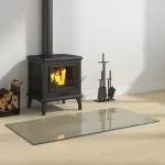 Placă de sticlă pentru șemineu, dreptunghiulară, 100×50 cm