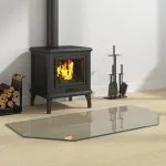 Placă de sticlă pentru șemineu, hexagonală, 100×50 cm