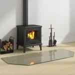 Placă de sticlă pentru șemineu, hexagonală, 120×50 cm