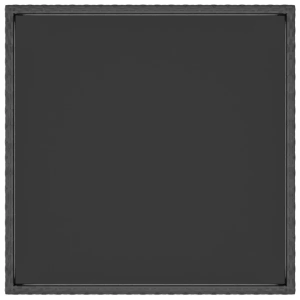 Masă de grădină, negru, 90x90x75 cm, poliratan