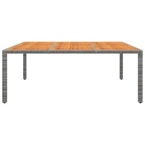 Masă de grădină, gri, 200x150x75cm, lemn de acacia/poliratan