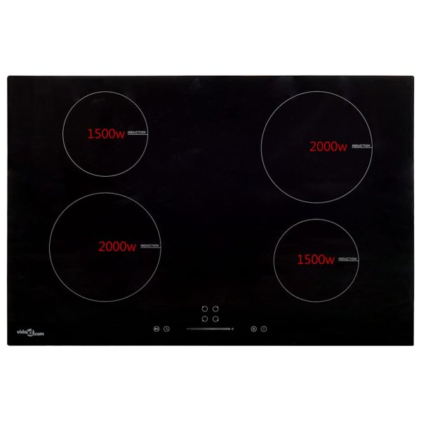 Plită inducție 4 arzătoare control tactil, sticlă 77 cm 7000 W