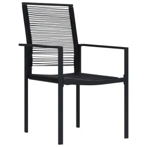 Scaune de grădină, 4 buc., negru, ratan PVC