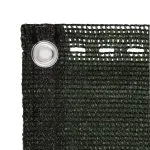 Paravan de balcon, verde închis, 75×500 cm, HDPE