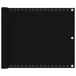 Paravan de balcon, negru, 75×600 cm, HDPE