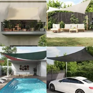 Pânză parasolar, verde deschis, 4x5x5 m, HDPE, 160 g/m²