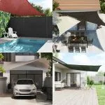 Pânză parasolar, roșu, 2×2 m, HDPE, 160 g/m²
