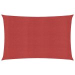 Pânză parasolar, roșu, 2,5×5 m, HDPE, 160 g/m²