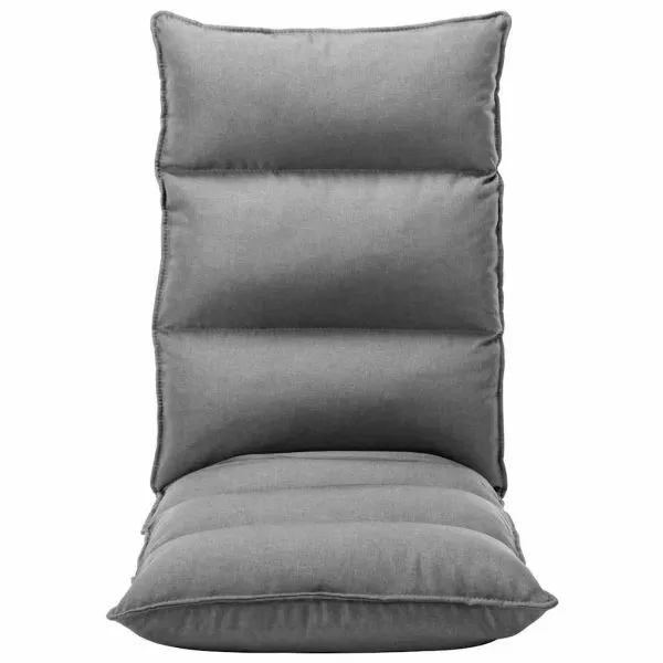 Scaun de podea pliabil, gri deschis, material textil