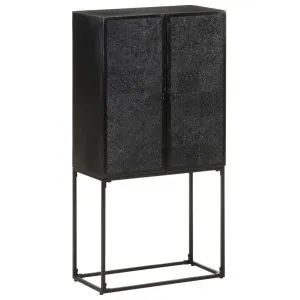 Servantă, negru, 60x30x120 cm, lemn masiv de acacia & mango