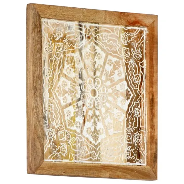 Panouri perete sculptate manual 2 buc. 40x40x1,5 cm lemn mango