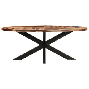Masă de bucătărie ovală, 200x100x75 cm, lemn acacia