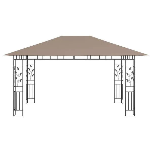 Pavilion cu plasă anti-țânțari, gri taupe, 4x3x2,73 m, 180 g/m²