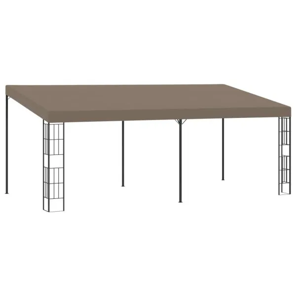 Pavilion montat pe perete, gri taupe, 6 x 3 m, material textil