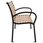 Bancă de grădină, negru și maro, 125 cm, oțel și WPC