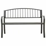 Bancă de grădină, gri, 125 cm, oțel