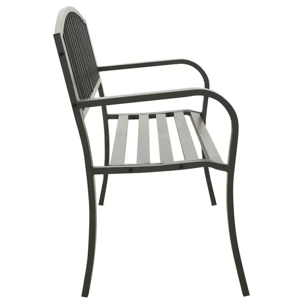 Bancă de grădină, gri, 125 cm, oțel