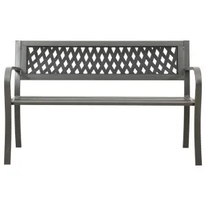 Bancă de grădină, gri, 125 cm, oțel