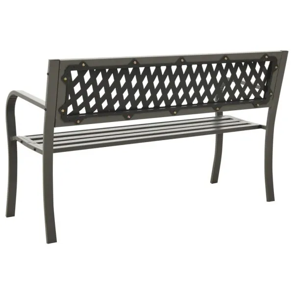 Bancă de grădină, gri, 125 cm, oțel