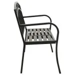 Bancă de grădină cu masă, negru, 125 cm, oțel