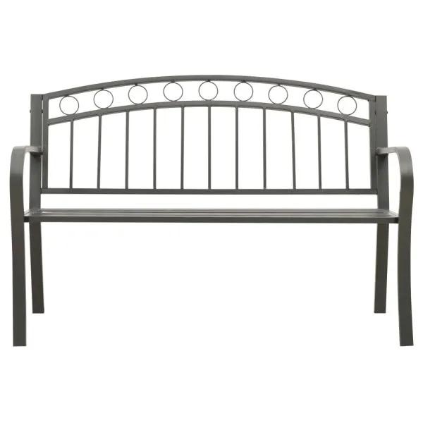 Bancă de grădină, gri, 125 cm, oțel