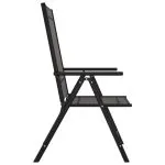 Scaune de grădină pliante, 6 buc., negru, textilenă