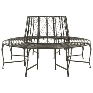 Bancă de copac pentru grădină, 160 cm, oțel
