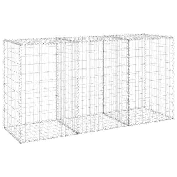 Perete gabion cu capace, 200 x 60 x 100 cm, oțel galvanizat