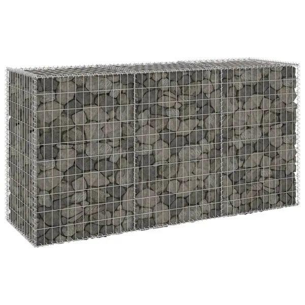 Perete gabion cu capace, 200 x 60 x 100 cm, oțel galvanizat