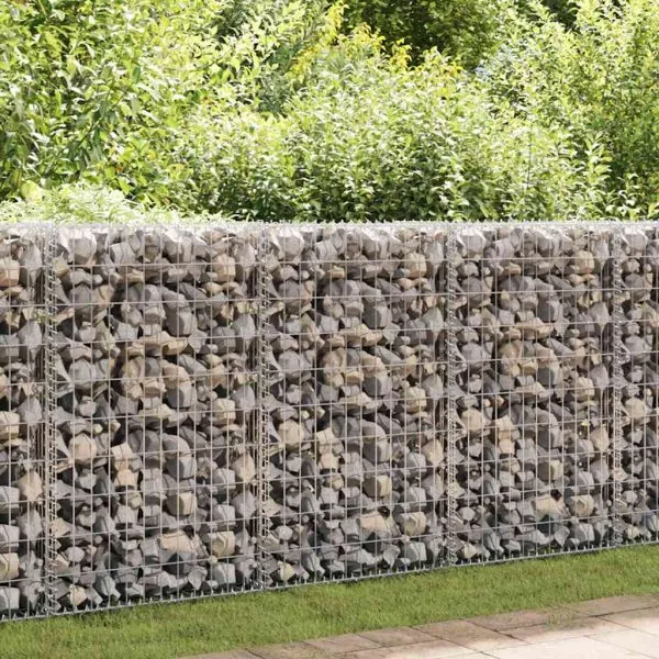 Perete gabion cu capace, 200 x 60 x 100 cm, oțel galvanizat