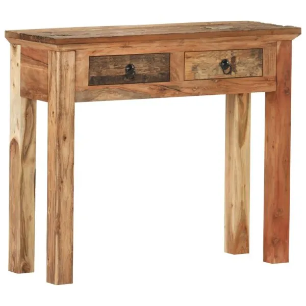 Masă consolă 90,5x30x75cm lemn masiv de acacia și lemn reciclat