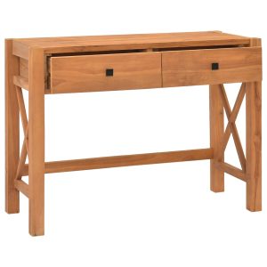 Birou cu 2 sertare, 100x40x75 cm, lemn de tec