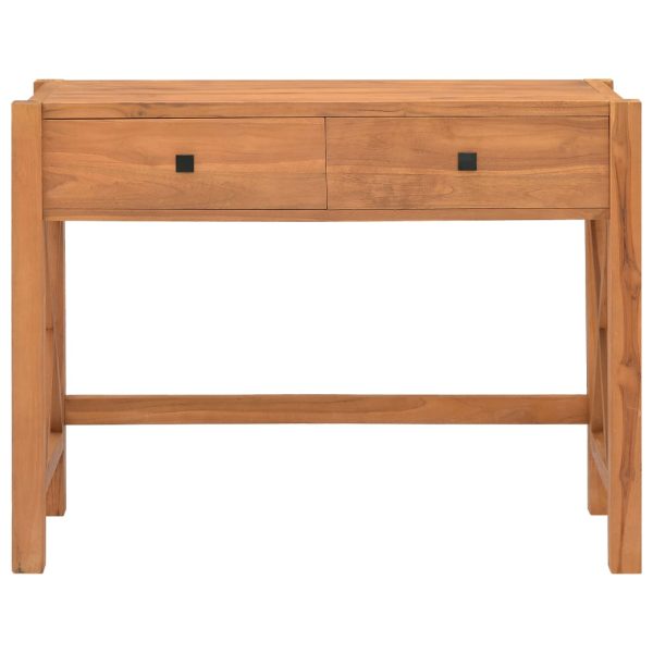 Birou cu 2 sertare, 100x40x75 cm, lemn de tec
